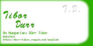 tibor durr business card