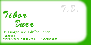 tibor durr business card